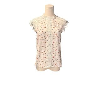 chance of fate‎ shirt womens small Crochet Sleeve Top Floral  Chance or Fate
